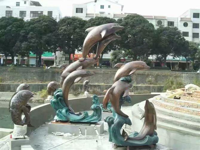 古铜色海豚雕塑厂家 大型城市雕塑 商业街摆件 古铜色海豚雕塑厂家 大型城市雕塑 商业街摆件