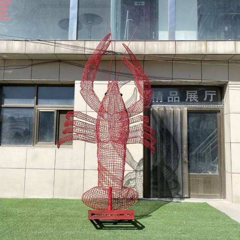 镂空龙虾雕塑 广场近代雕塑 门口小品 镂空龙虾雕塑 广场近代雕塑 门口小品