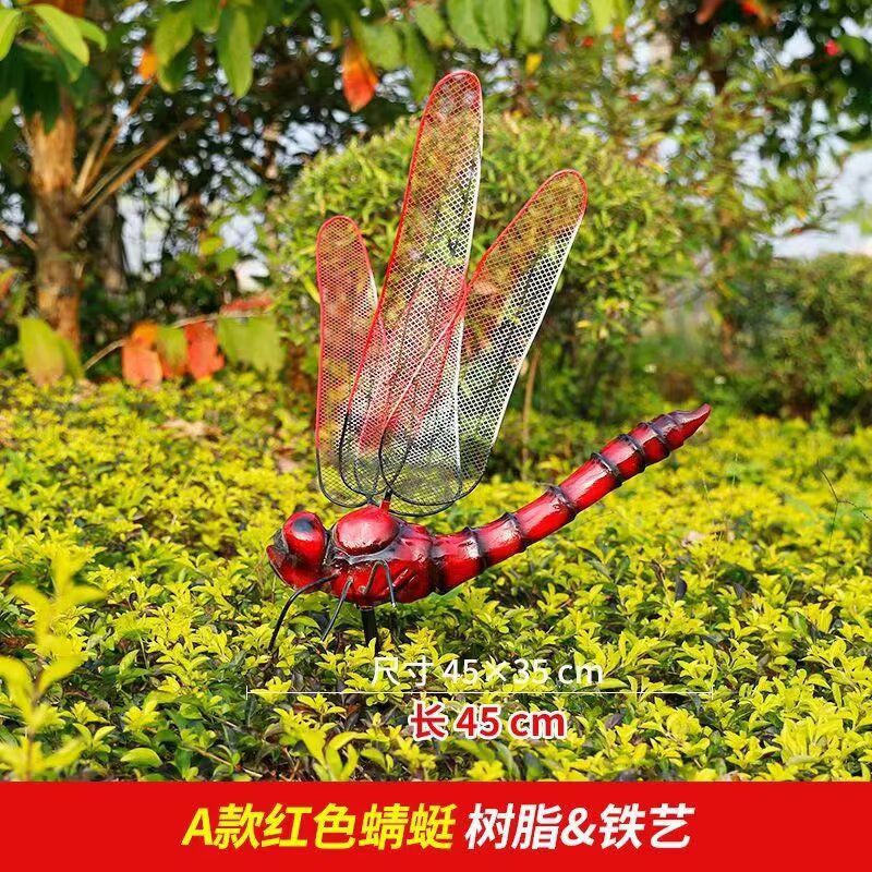 大型蜻蜓雕塑 商业街广场雕塑 彩绘摆件 大型蜻蜓雕塑 商业街广场雕塑 彩绘摆件