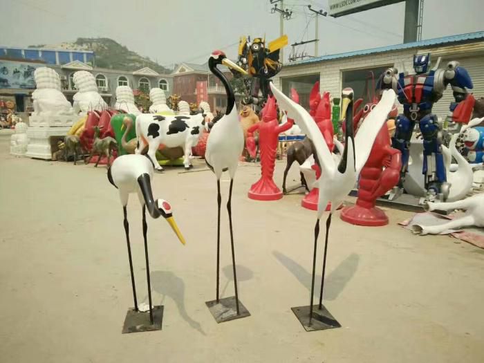 仿真仙鹤雕塑 酒店公园雕塑 风景区摆件 仿真仙鹤雕塑 酒店公园雕塑 风景区摆件