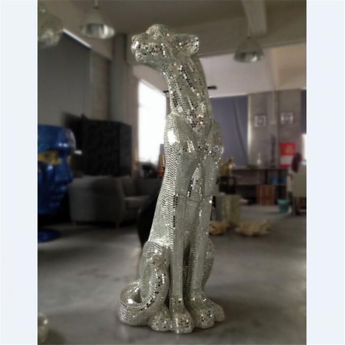 大型猎豹雕塑,公园动物雕塑,抛光工艺 大型猎豹雕塑,公园动物雕塑,抛光工艺