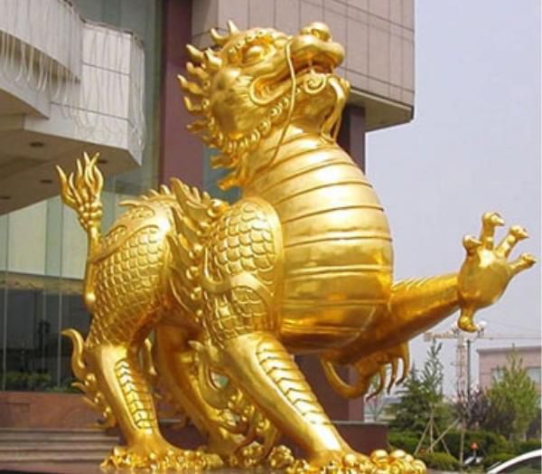饭店麒麟雕塑,镀金欧式雕塑,镀金工艺 饭店麒麟雕塑,镀金欧式雕塑,镀金工艺