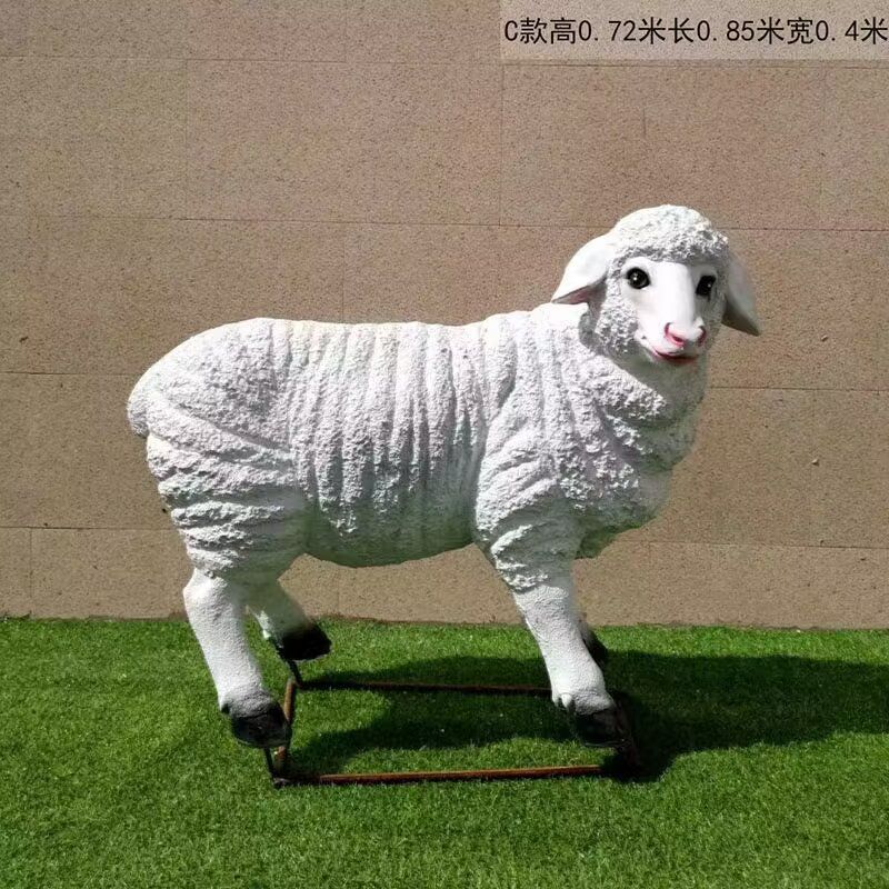 彩绘玻璃钢绵羊雕塑厂家,动物景观,广场仿真小品 彩绘玻璃钢绵羊雕塑厂家,动物景观,广场仿真小品