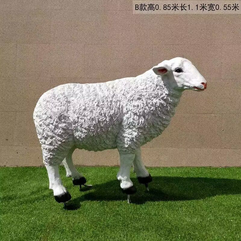 彩绘玻璃钢绵羊雕塑,动物景观,广场园林雕塑 彩绘玻璃钢绵羊雕塑,动物景观,广场园林雕塑