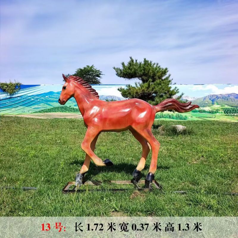 彩绘骏马雕塑 仿真雕塑 步行街摆件 彩绘骏马雕塑 仿真雕塑 步行街摆件
