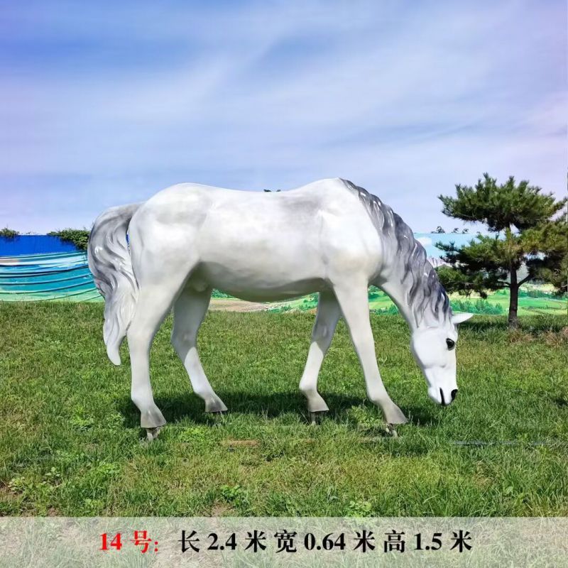 仿古骏马雕塑 庭院彩绘雕塑 田间小品 仿古骏马雕塑 庭院彩绘雕塑 田间小品